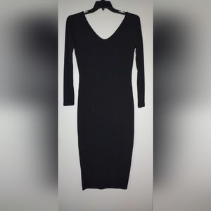 Black ribbed long sleeve dress size Large